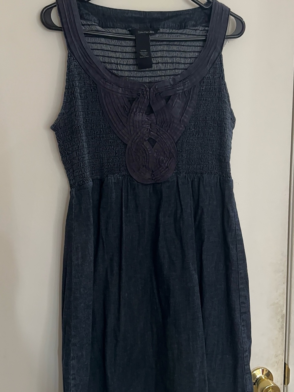 Calvin Klein' Navy Smocked Tank Dress